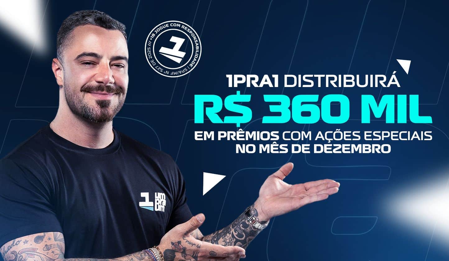 1PRA1 distribui R$ 360 mil em prêmios em dezembro; veja detalhes