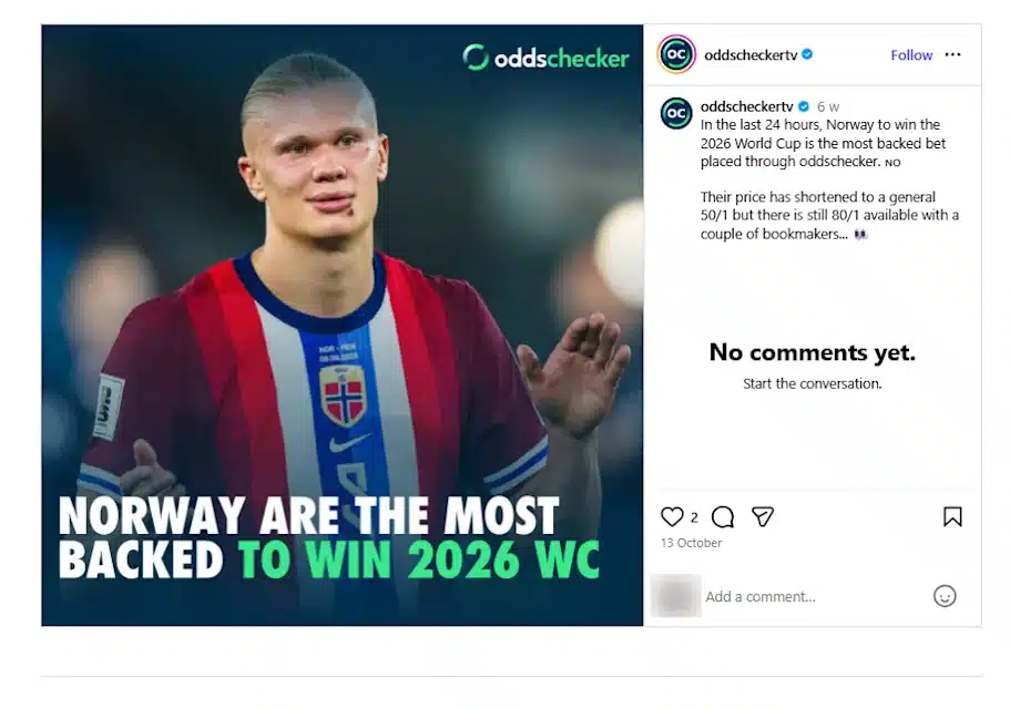 Anúncios com Harry Kane e Haaland são vetados no Reino Unido por suposto apelo a menores em publicidade de apostas 3 Anúncio com o atleta norueguês Erling Haaland