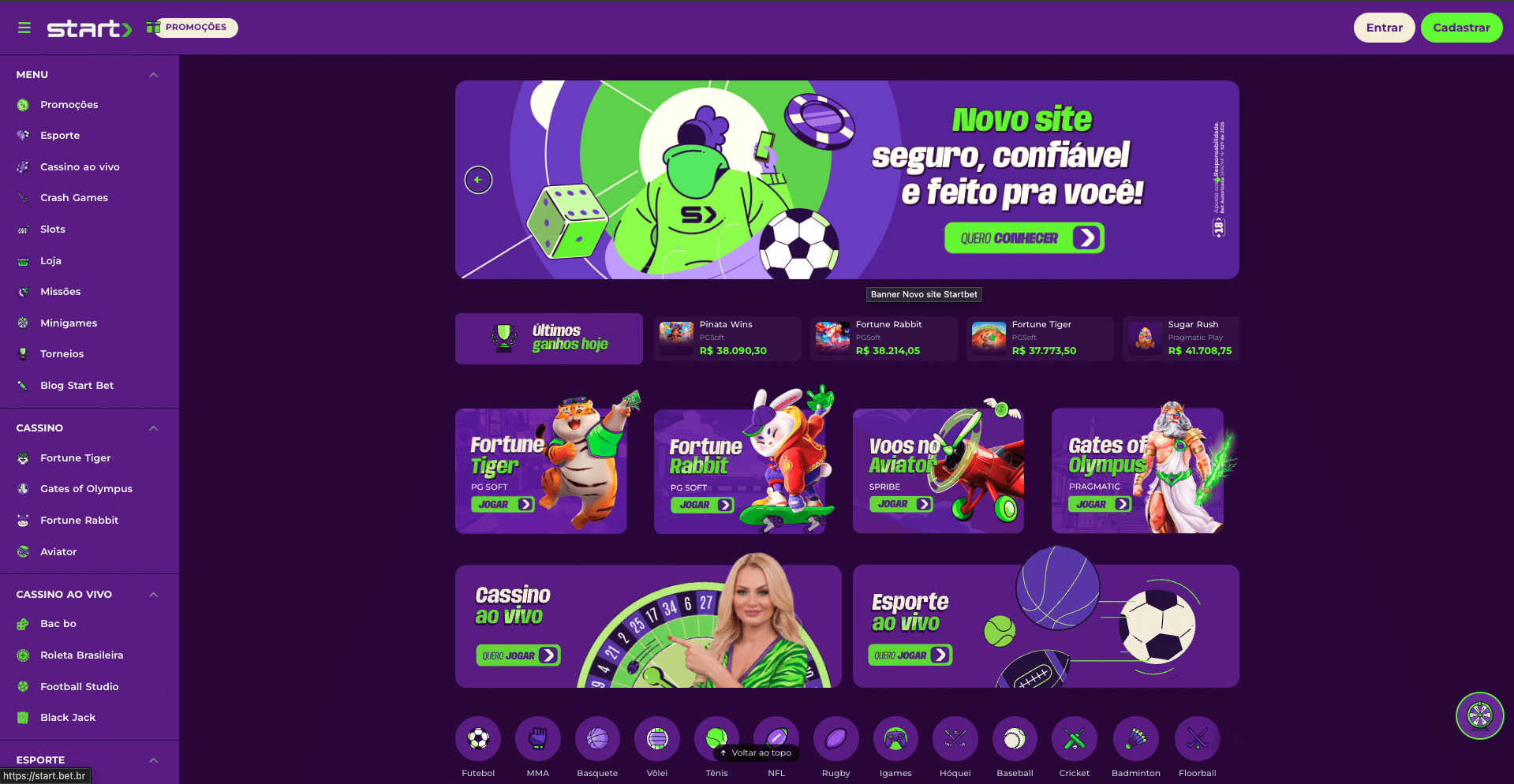 start bet nova plataforma