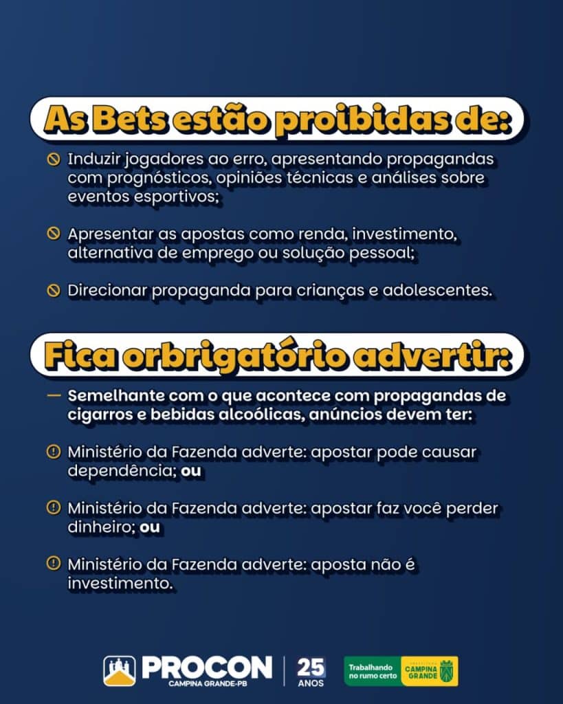 Procon de Campina Grande fiscaliza publicidade de bets